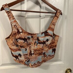 Wild Horse Print Women's Crop Top